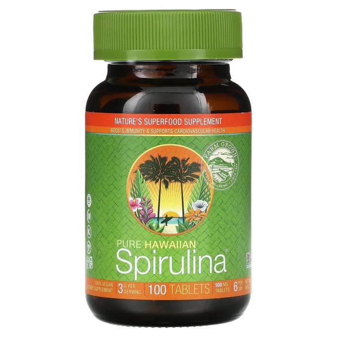 Pure Hawaiian Spirulina, pacifica - 100 Comprimés