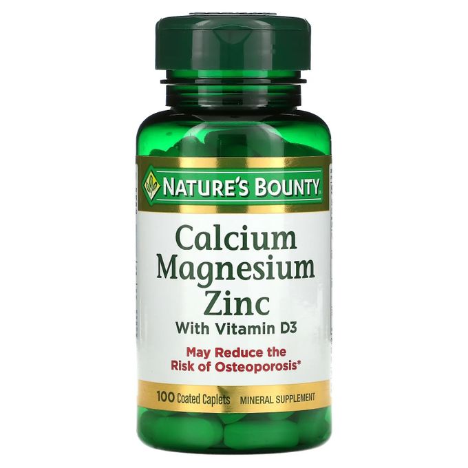 Calcium-magnésium-zinc avec Vitamine D3, 100 Capsules Enrobés 