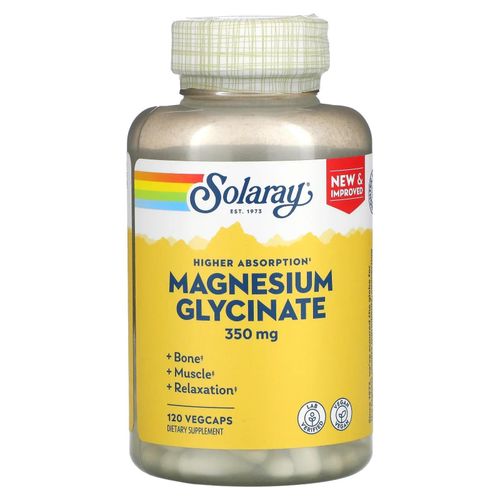 Glycinate de Magnésium à Haute Absorption, 350 Mg - 120 Capsules