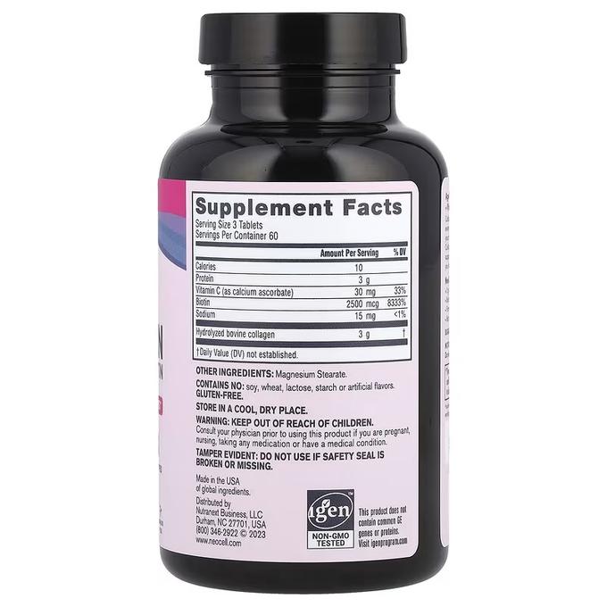 Super Collagène + Vitamine C avec Biotine - 180 Comprimes