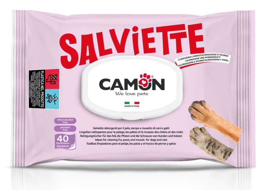 Lingettes Camon à la myrrhe et à la chlorhexidine 40 pcs.
