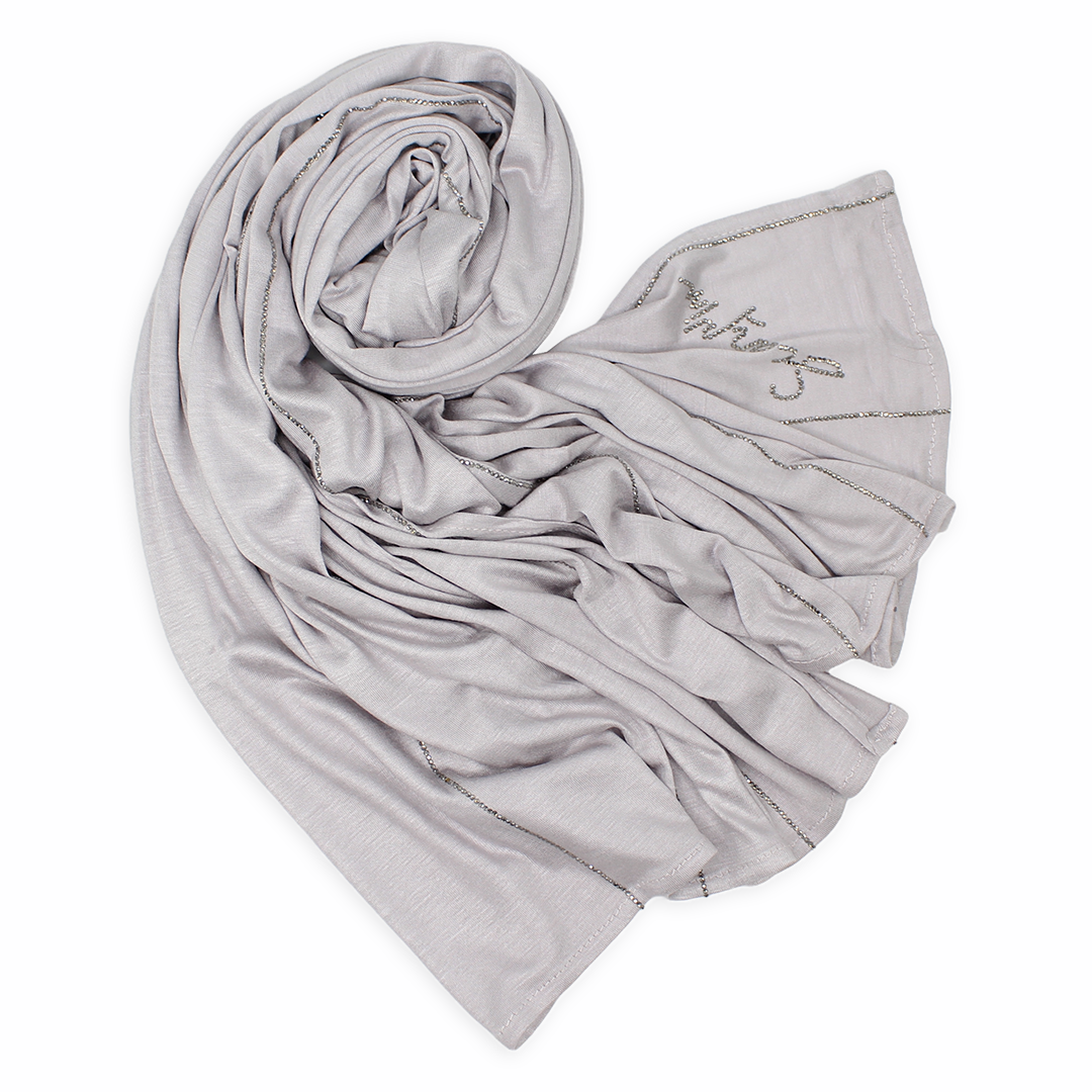 Chale Emaly Strass Lines - Gris Miroir
