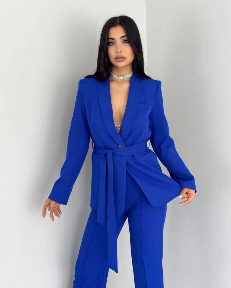 Ensemble Tailleur Importé Ceinturé - Importé De La Turquie thumbnail 3