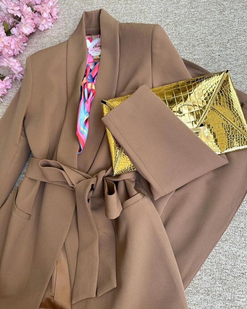 Ensemble Tailleur Importé Ceinturé - Importé De La Turquie thumbnail 3