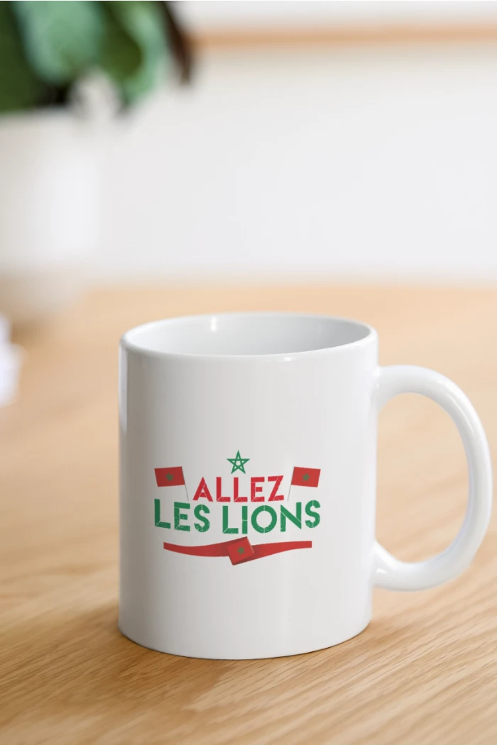 Marocain Supporter Fan de Maroc Allez les Lions sur Mugs