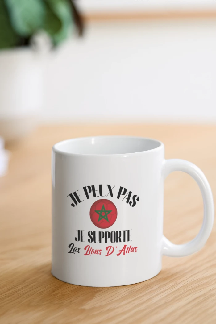 Mugs Je Peux pas, je Supporte les Lions Maroc