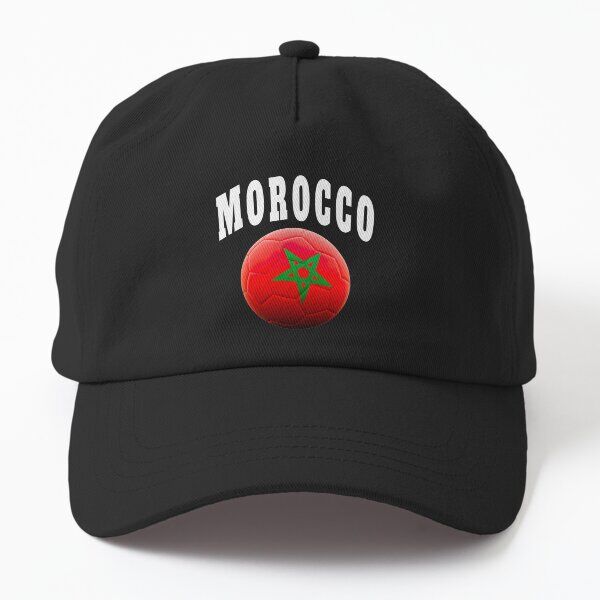 Drapeau de Ballon de Football du Maroc  Casquette Noir