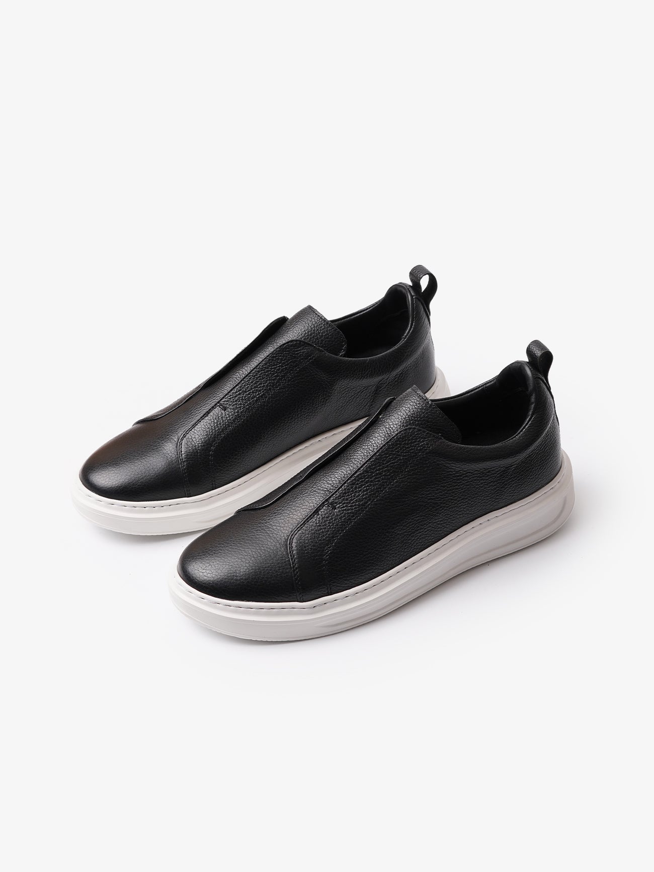 Sneaker À Enfiler En Cuir Noir