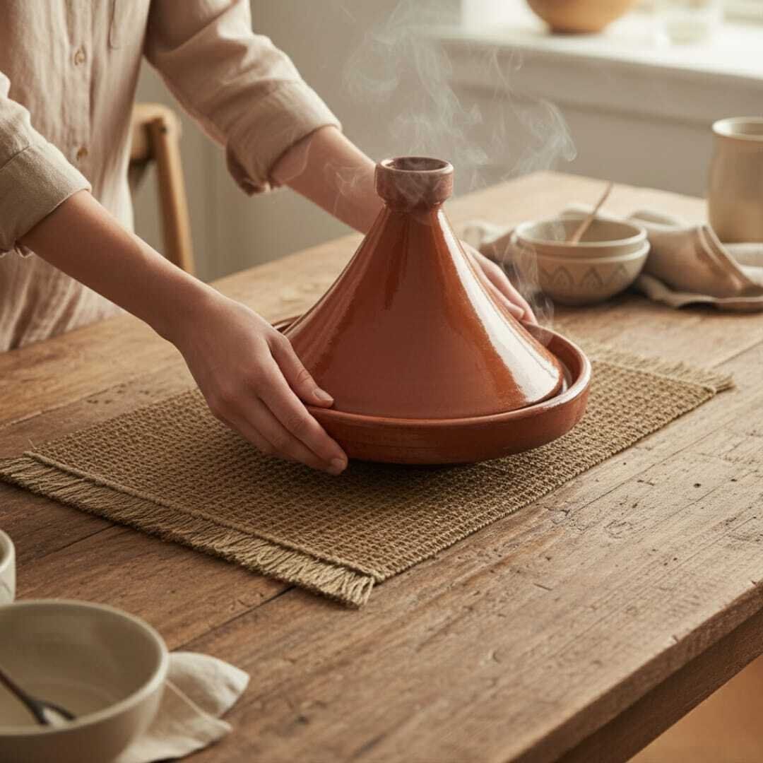 2 Sets De Table Rectangulaire Lavables En Rafia Naturelle - 43/30cm