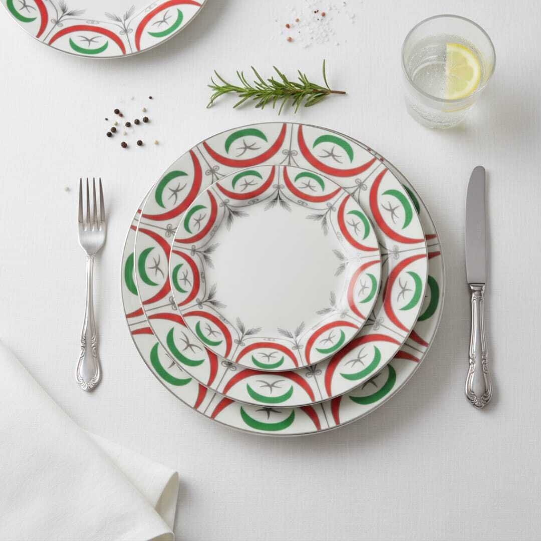 Service de table - 36 pièces - Porcelaine de haute qualité - Détails raffinés- Chic et élégant-passe au lave vaisselle