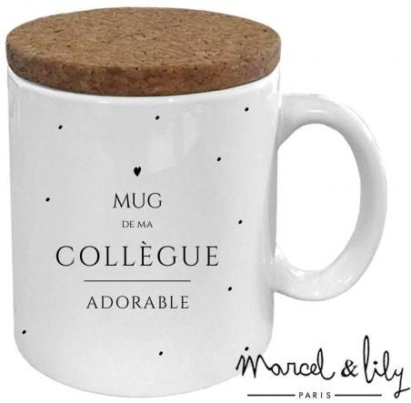 Mug Avec Son Couvercle En Liège Mug De Ma Super Collègue Adorable