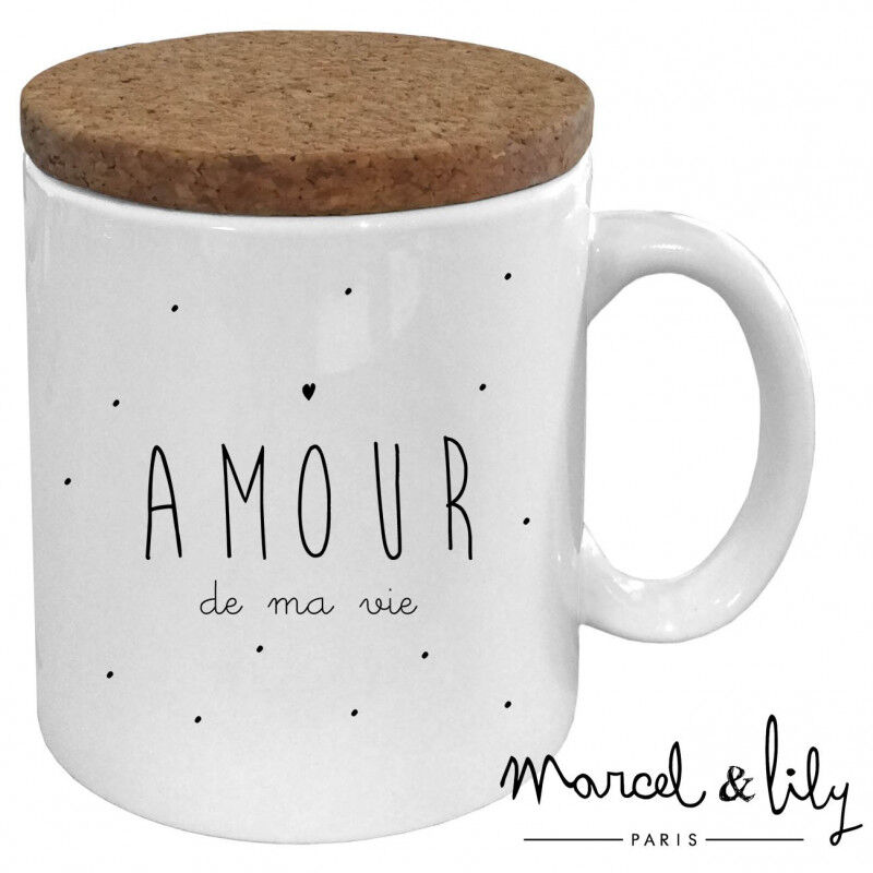 Mug Avec Son Couvercle En Liège Amour De Ma Vie