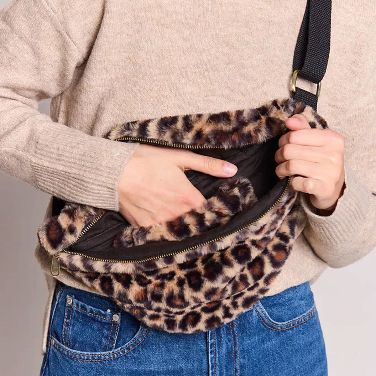 Sac Banane Sasha Fausse Fourrure Léopard