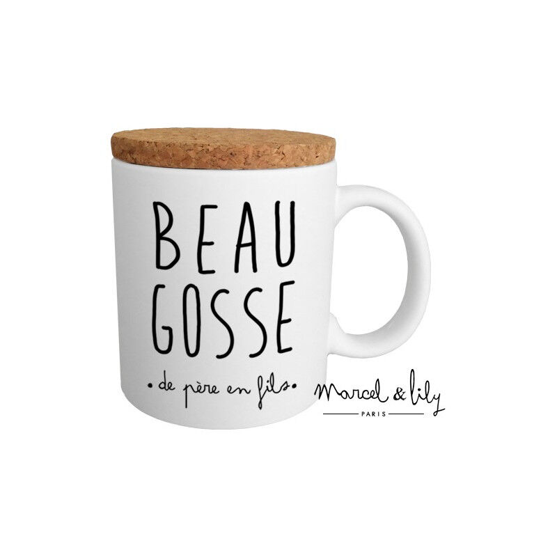 Mug Avec Son Couvercle En Liège. Beau Gosse De Père En Fils