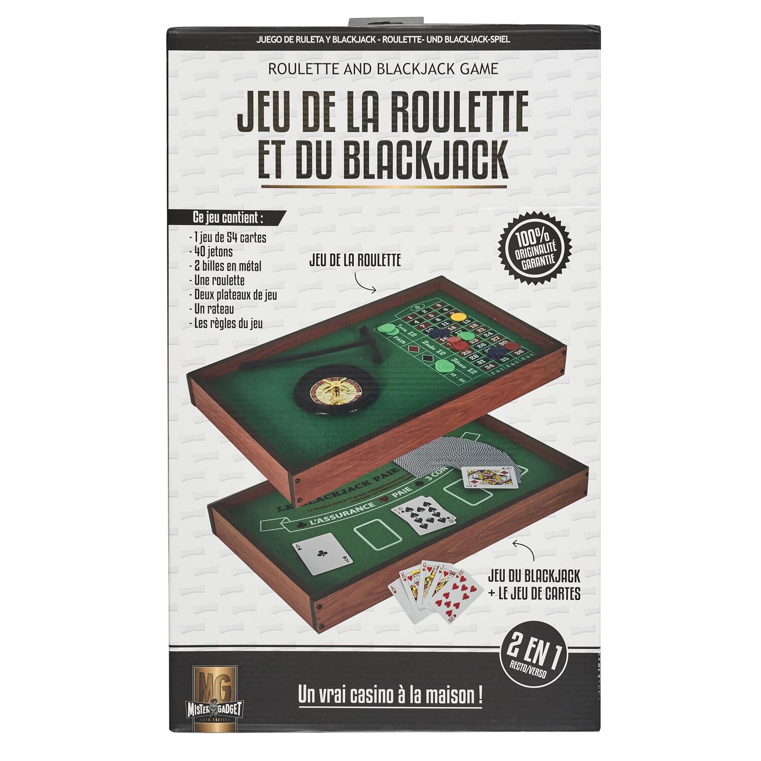 Jeu De Casino 2en1 Black Jack Et Roulette