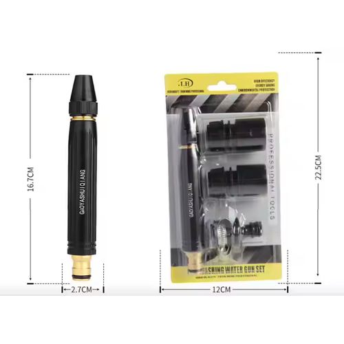 Pistolet de Pulvérisation D’eau à Haute Pression, Tête D’arrosage Réglable en Métal thumbnail 4