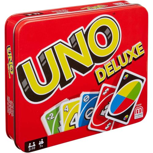 UNO Deluxe – Jeu de cartes familial 2 à 10 Joueurs, 7 ans et Plus