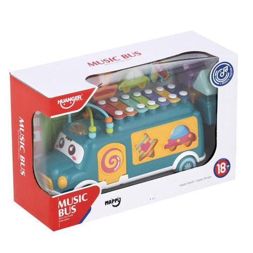 Bus D’éveil Musical avec Xylophone et Formes à Encastrer – Dès 18 Mois