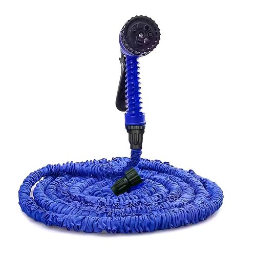 Tuyau d’Arrosage Extensible 30 m avec Pistolet Multijet – Plastique, Bleu
