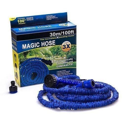 Tuyau d’Arrosage Extensible 30 m avec Pistolet Multijet – Plastique, Bleu