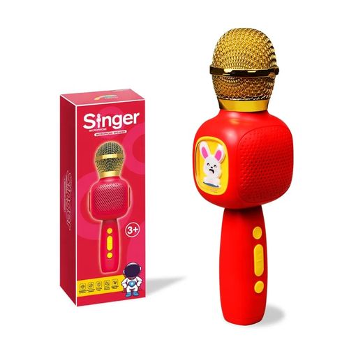 Microphone Karaoké Enfant Bluetooth avec Changeur de Voix et Enregistrement Vocal