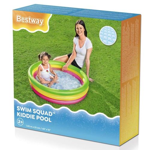 Piscine Gonflable Enfants 1,02m x 25cm, 3 Anneaux avec un Sol Gonflable thumbnail 3