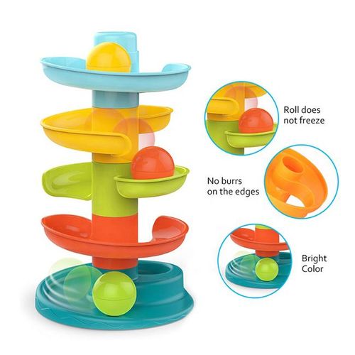 Tour à Balles 4 Niveaux avec 3 Balles – Jouet d’Éveil pour Tout-Petits 1 à 4 ans thumbnail 3