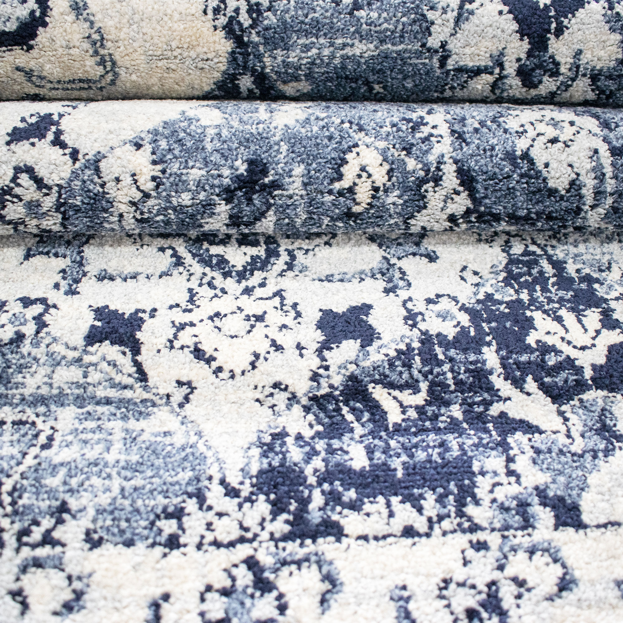 Tapis NOURA bleu, crème thumbnail 4