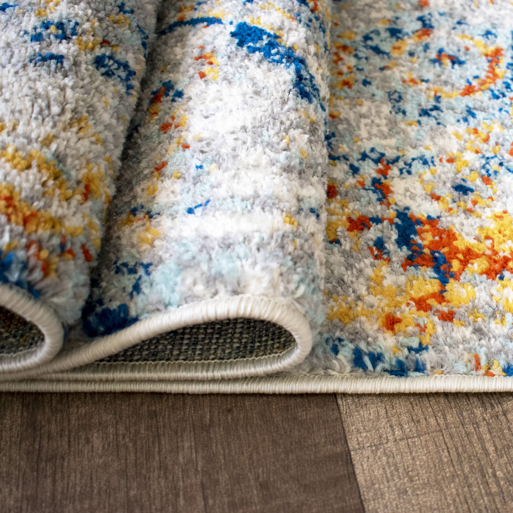 Tapis SANA Bleu, Gris, Orange thumbnail 4