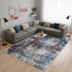 Tapis LUMA Bleu, Gris, Orange