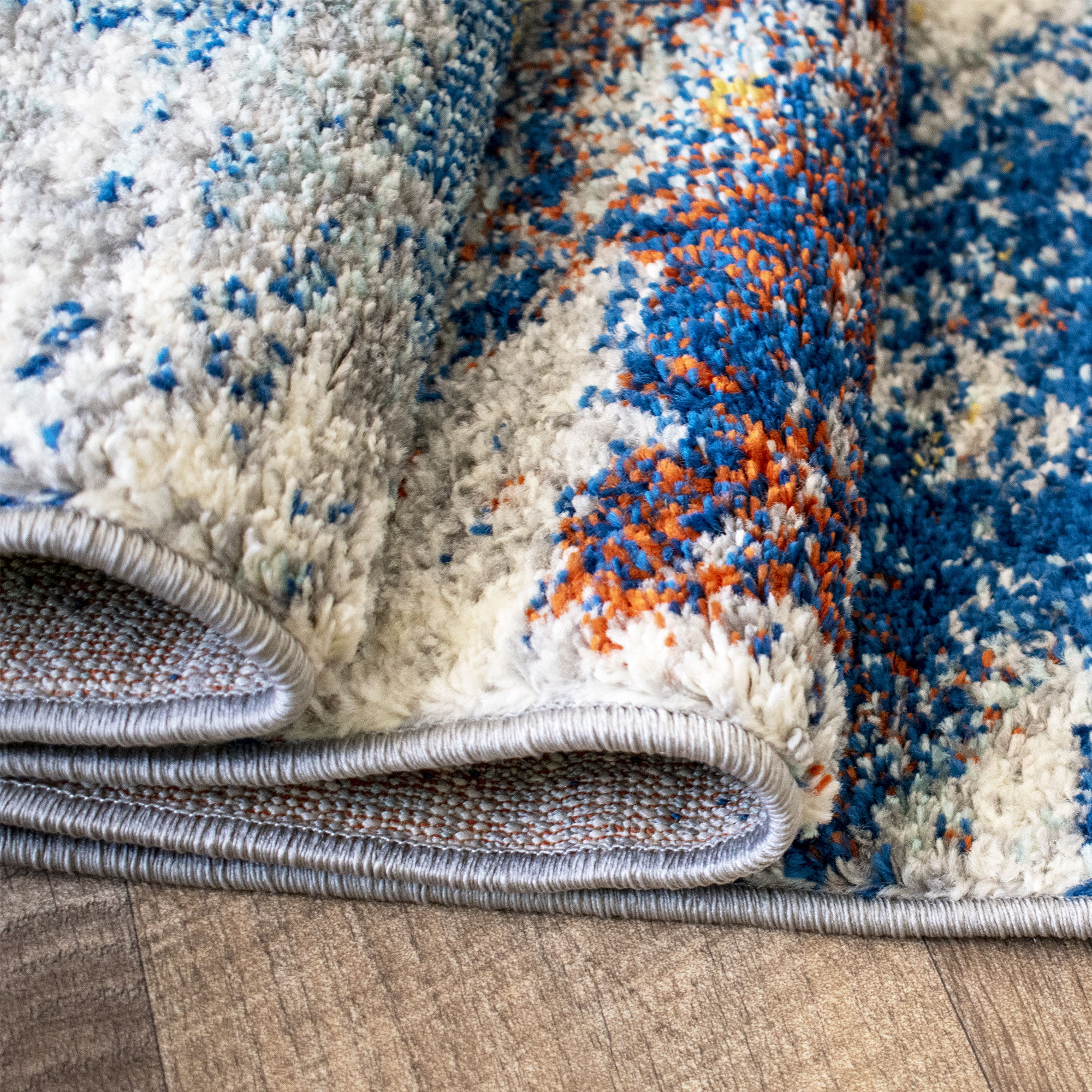 Tapis LUMA Bleu, Gris, Orange thumbnail 4