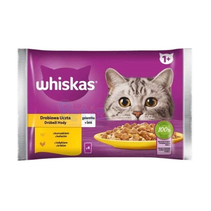 Volaille en Gelée pour Chats Adultes – Bouchées à la Dinde et au Poulet – 4 x 85g3760315400489