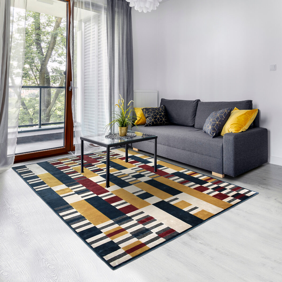 Tapis RETRO REC Multicouleur, Rouge, Beige