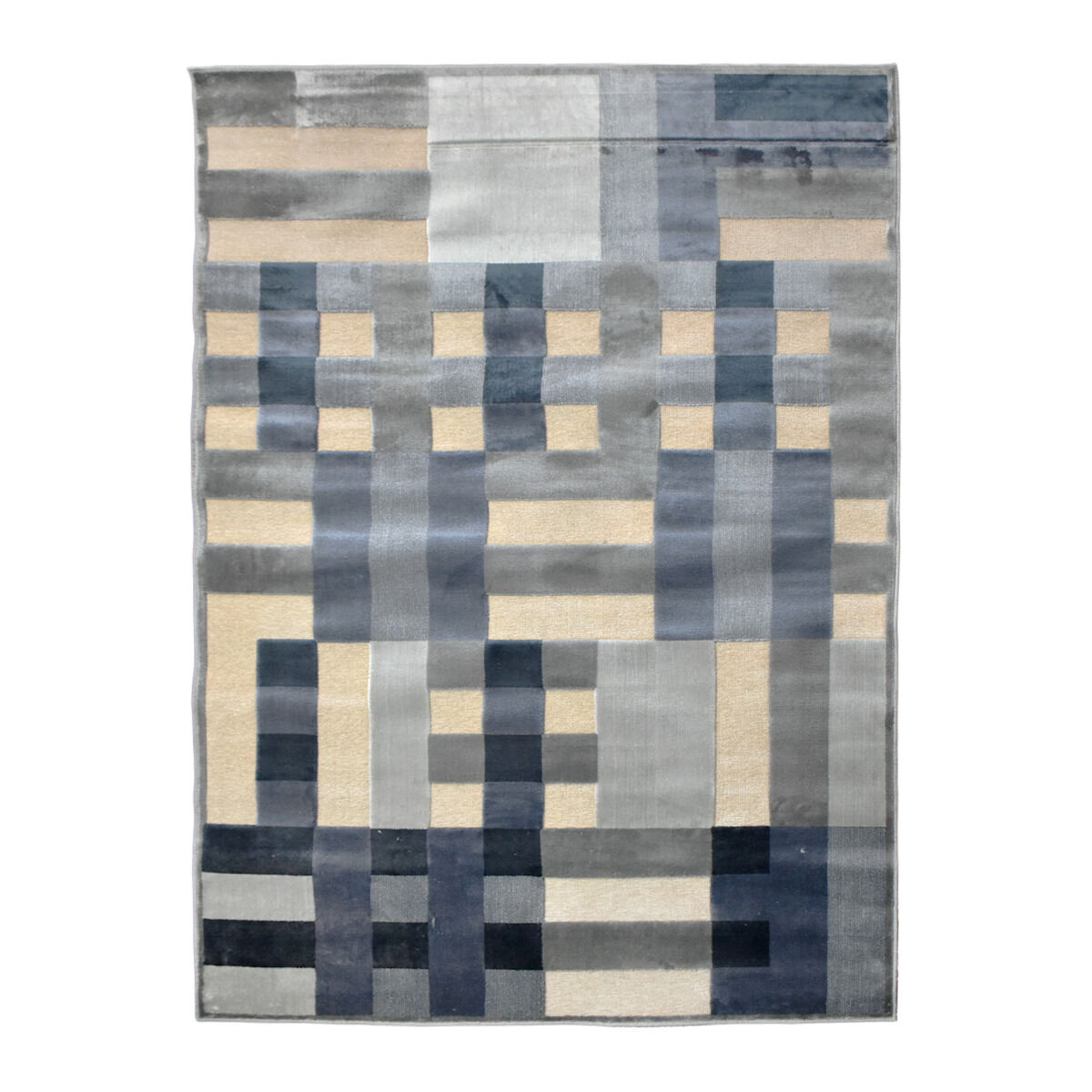 Tapis RETRO REC 1 Bleu, Vert, Écru