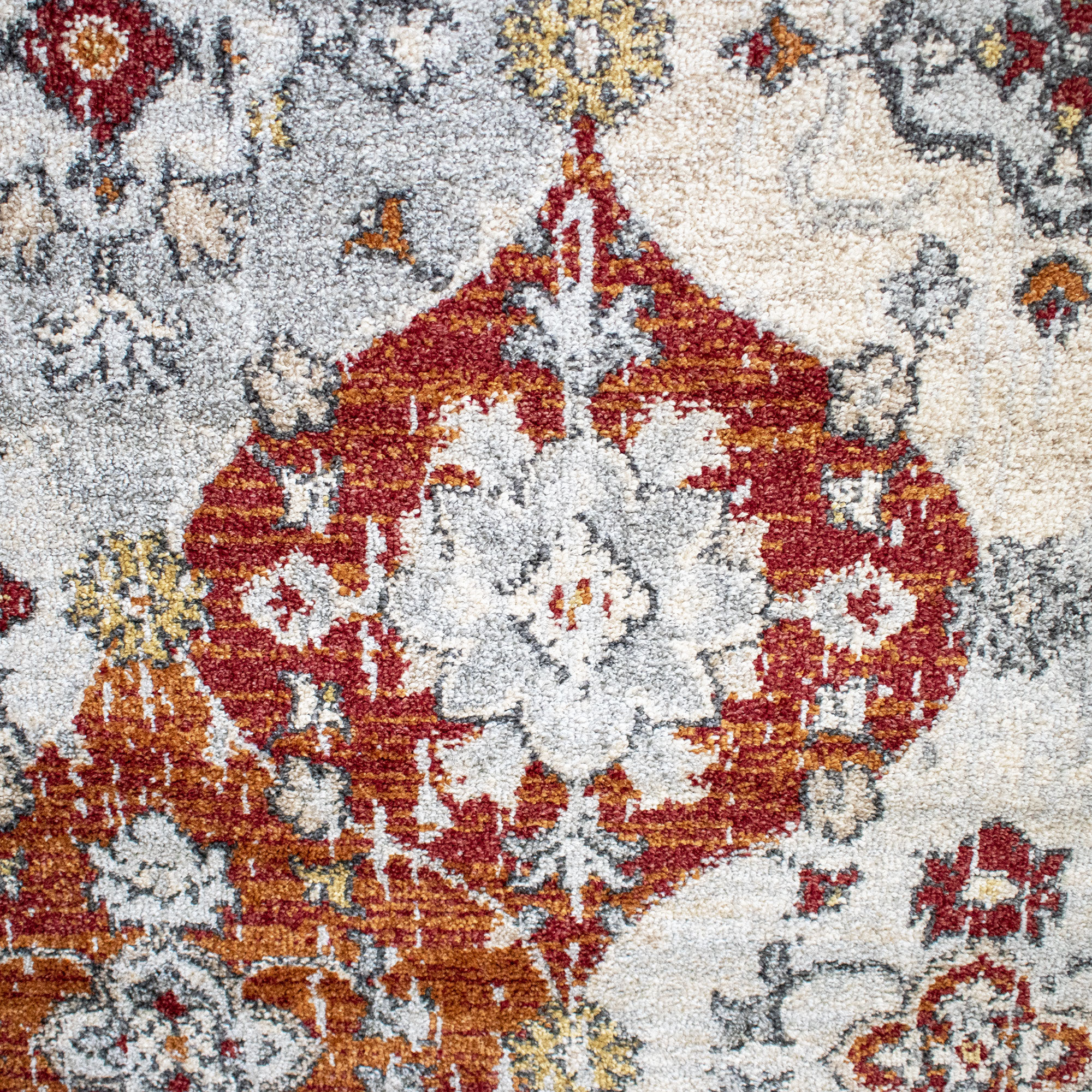 Tapis NOURA terracotta, gris, rouge thumbnail 3