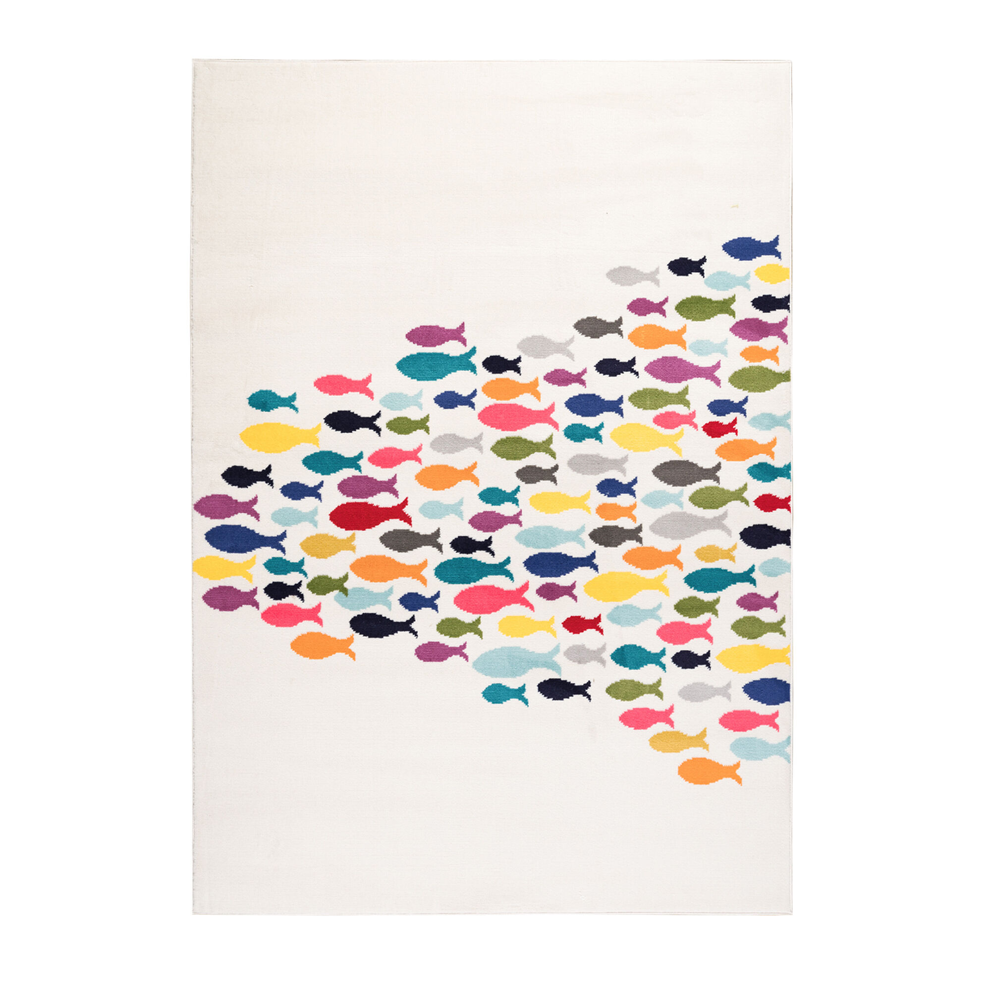 Tapis Fishes Crème, Beige, Orange, Multicolore