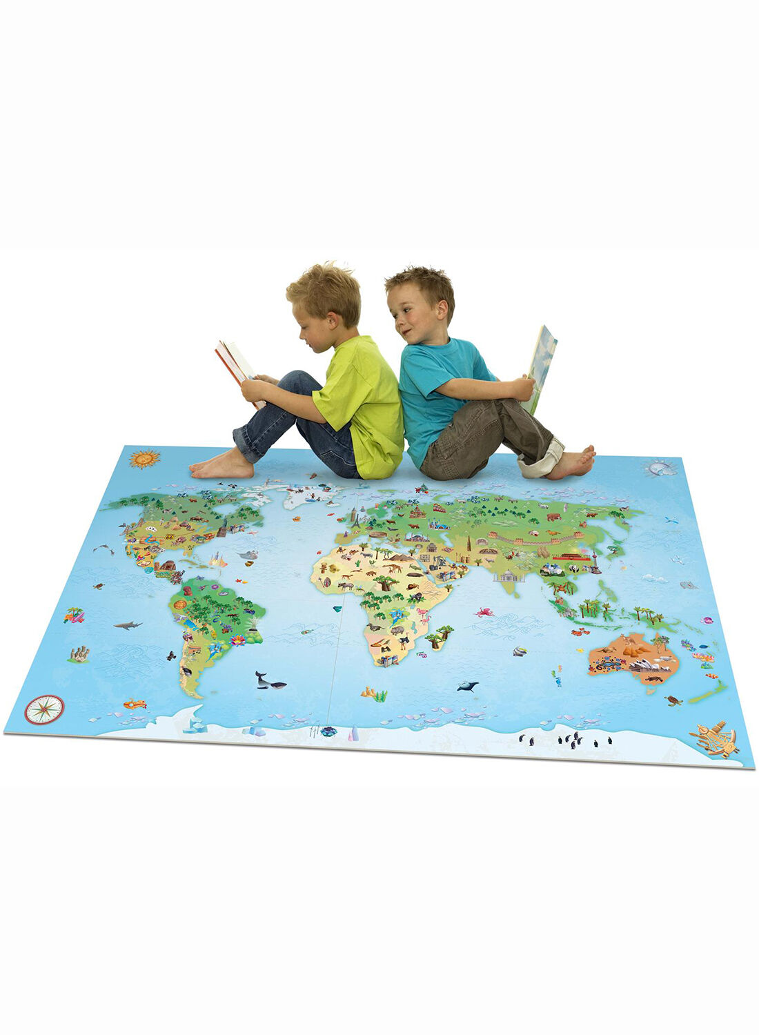 Tapis Ultra Doux Mappemonde Bleu thumbnail 3