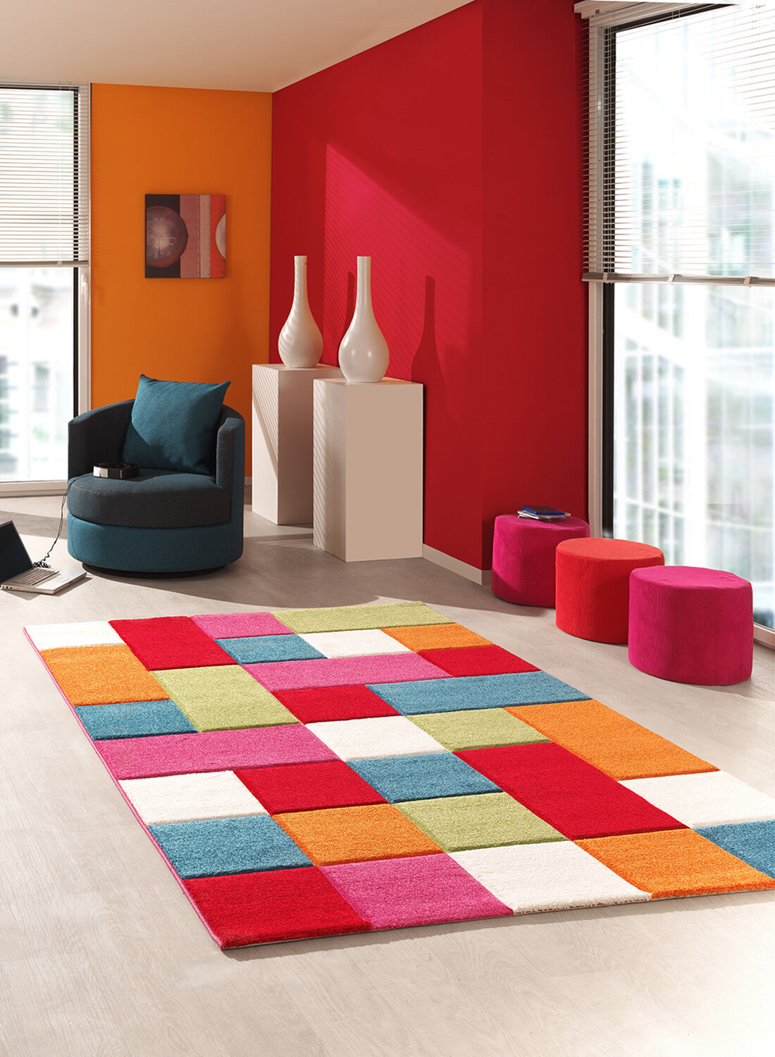 Tapis Kids Carreaux Multicolore