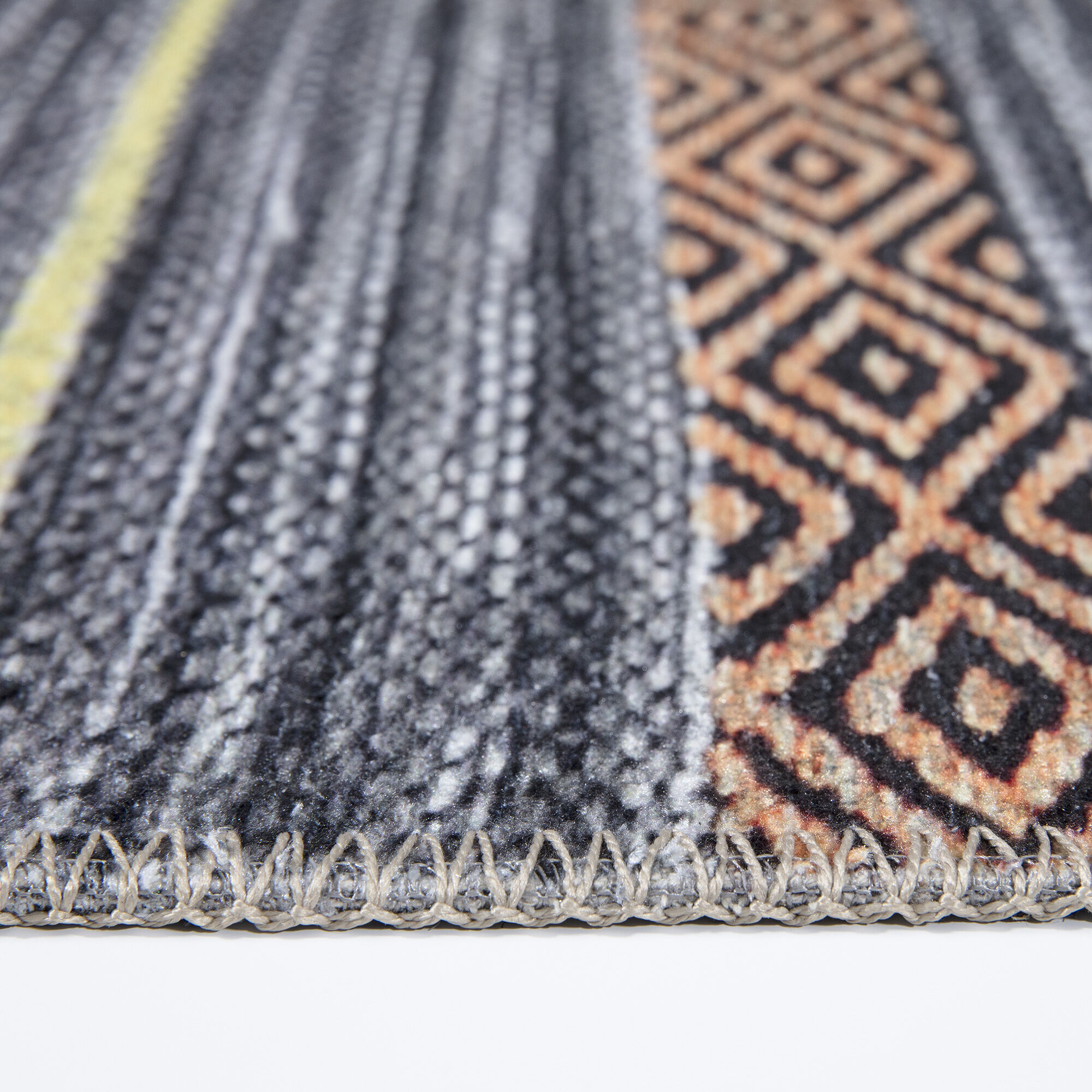 Tapis Nobasta Gris, Orange, Jaune, Blanc thumbnail 4