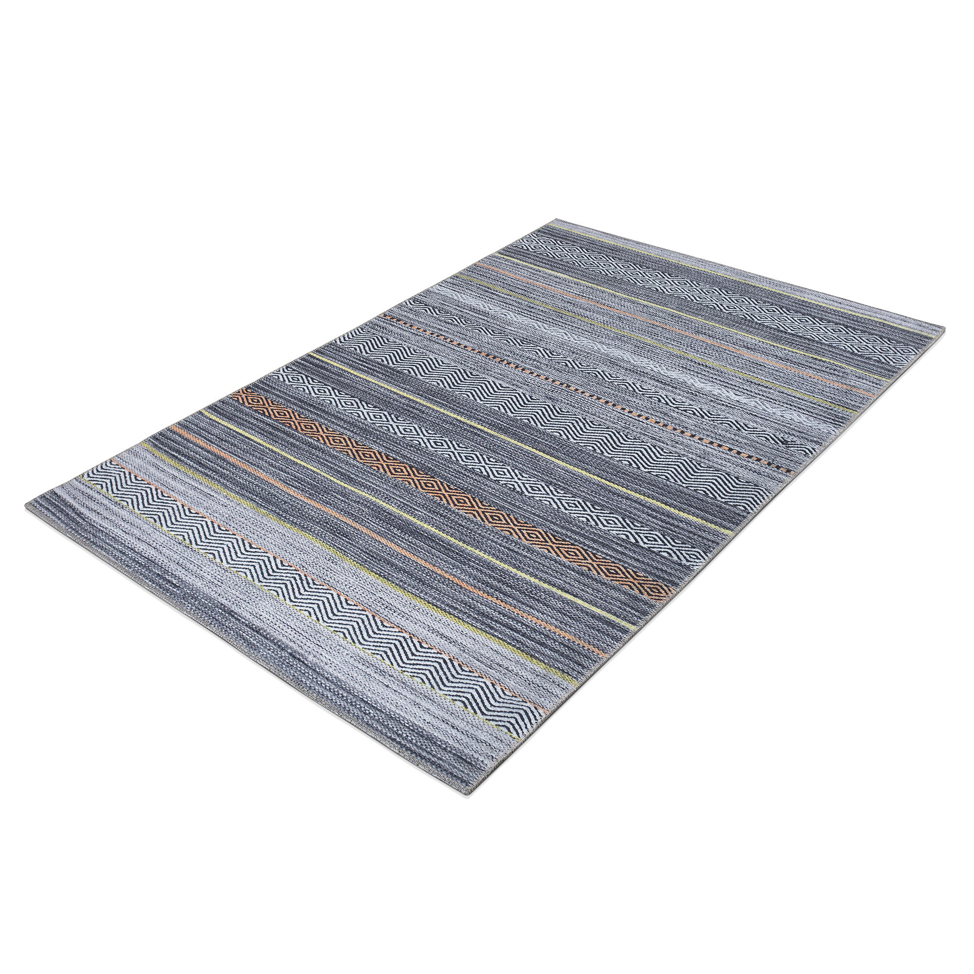 Tapis Nobasta Gris, Orange, Jaune, Blanc thumbnail 3