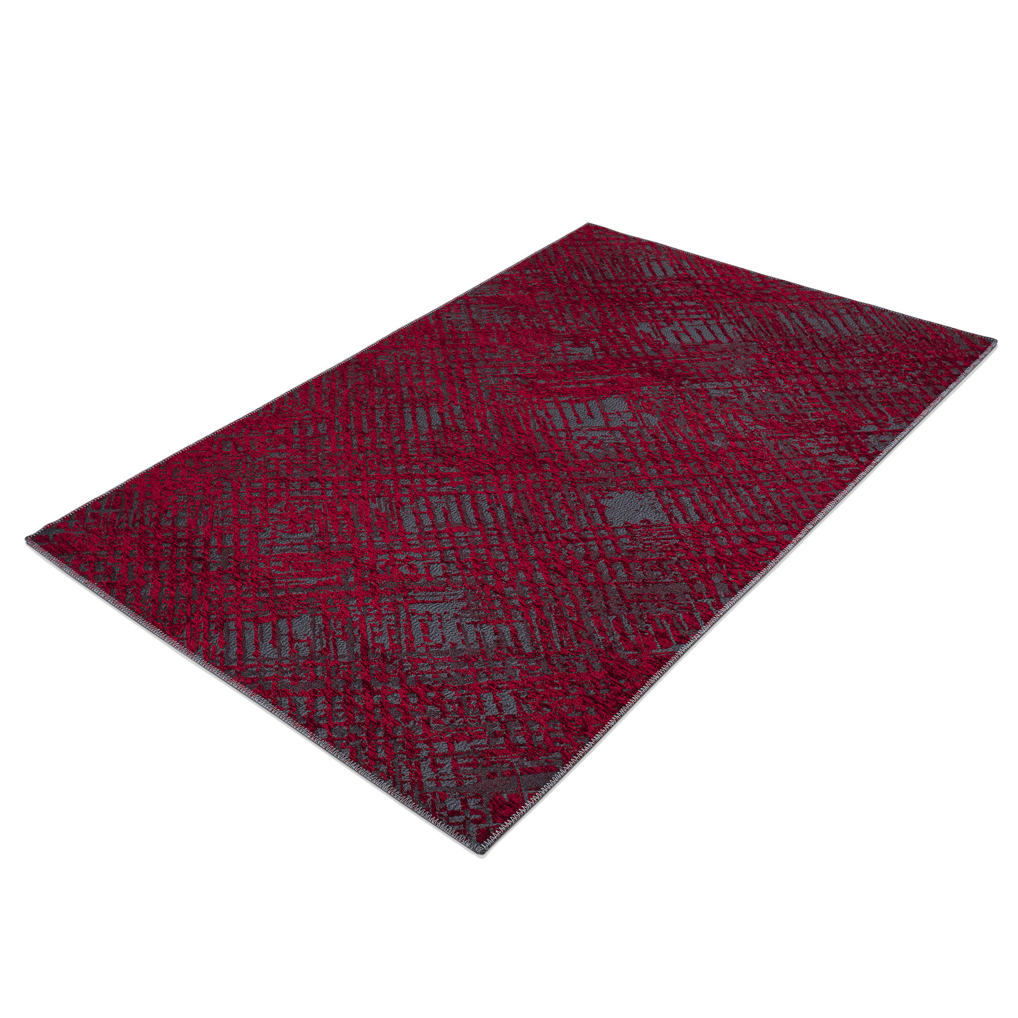 Tapis Teremide Relief Rouge, Gris
