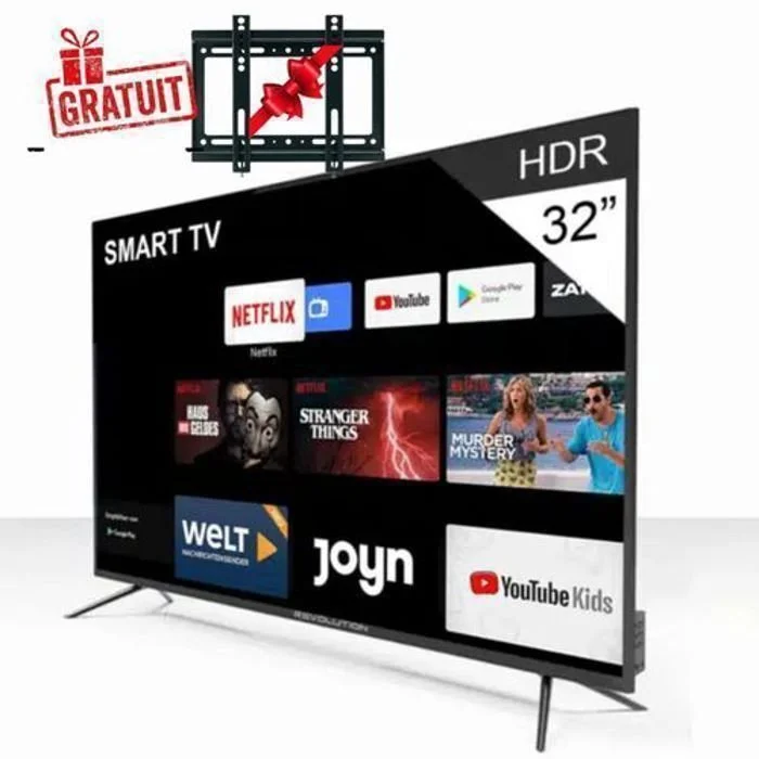 Smart TV 32" - Revolution - Android HD - Récepteur TNT Intégré - 2 Ports HDMI - Design Moderne
