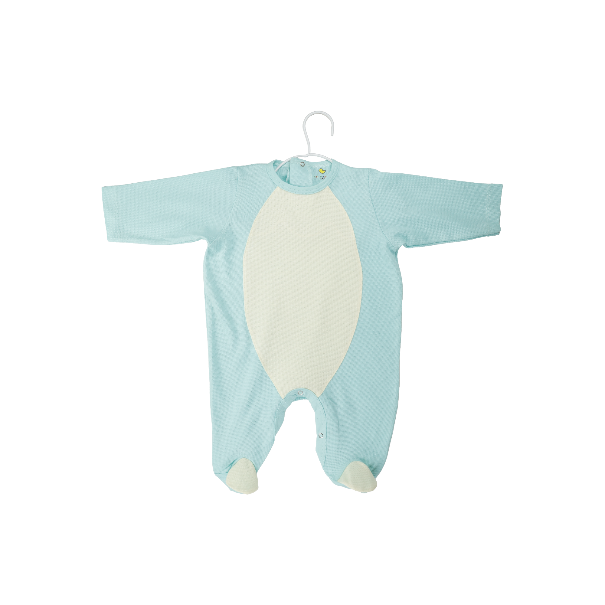 Grenouillère Bicolore Turquois/Vert Coton Bio