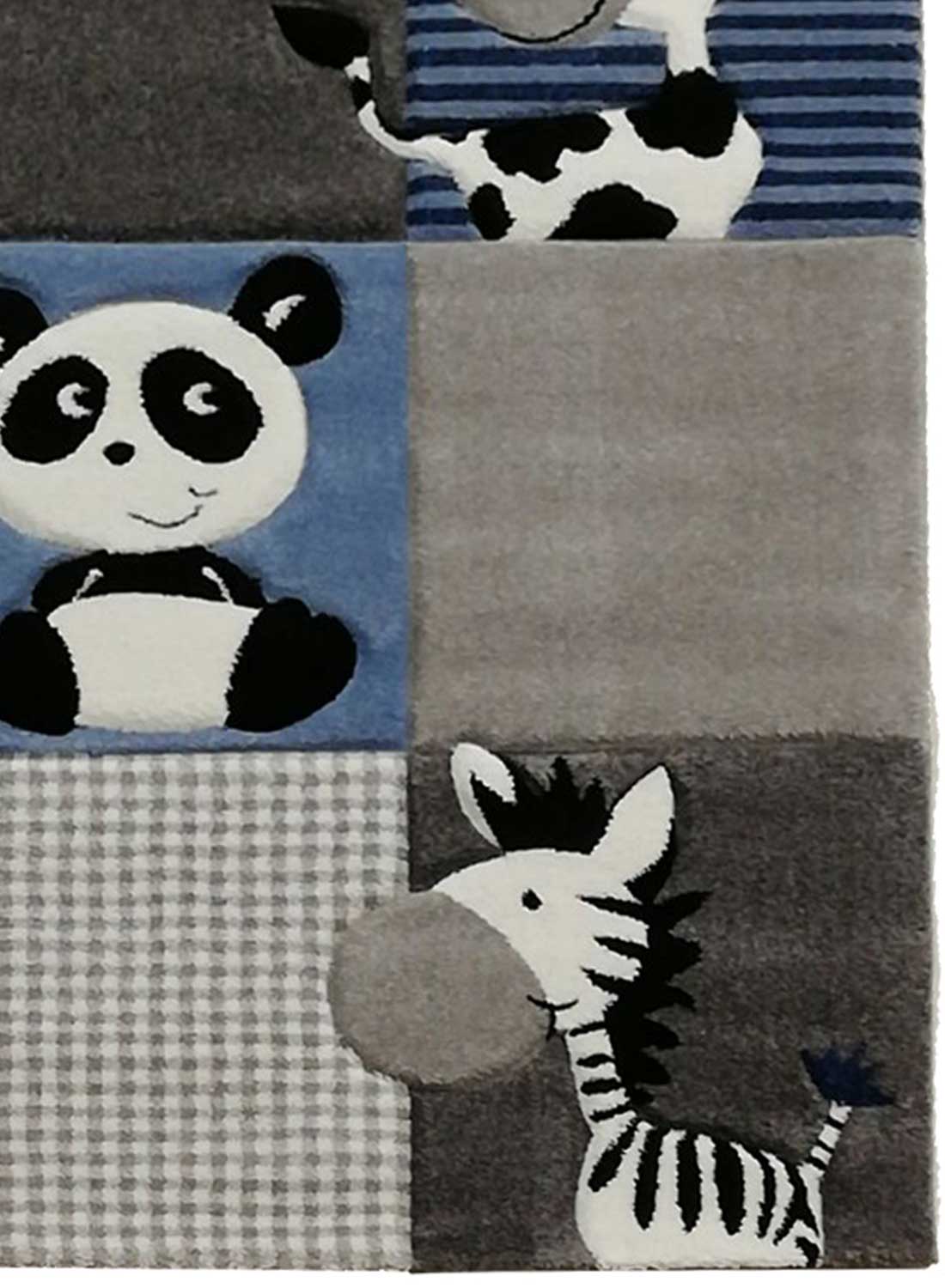 Tapis Zoo Bleu, Gris, Noir thumbnail 4