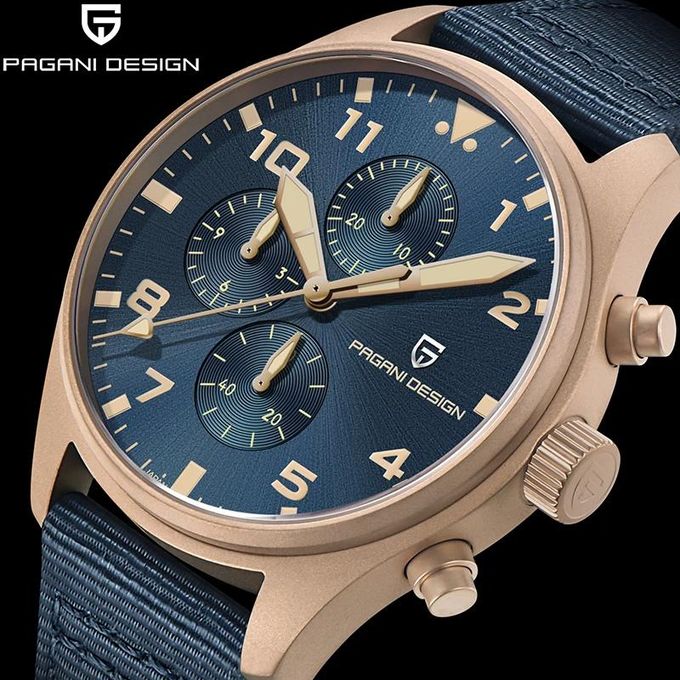 Montre Étanche à 100 M - Chronographe Multifonction Verre Saphir