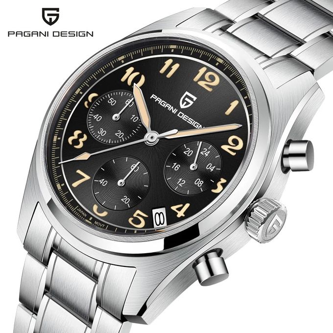 Montre à Quartz Pilote en Acier Inoxydable Saphir