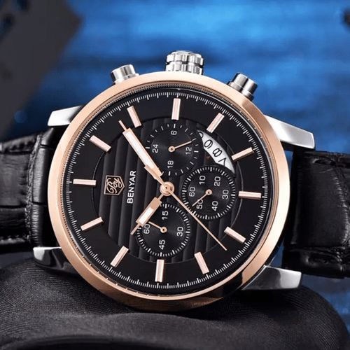 Montre Chronographe en Cuir 