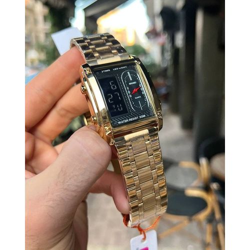 Montre-bracelet Électronique Rectangulaire pour Homme, Pointeur, Réveil thumbnail 3