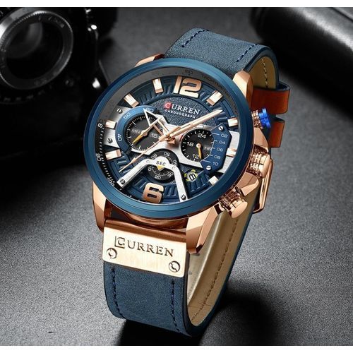 Montre Homme 8329 Cuir Chronographe Bleu