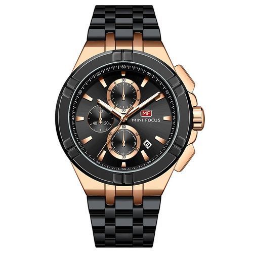 Montre Bracelet Noir Quartz Chronographe pour Homme